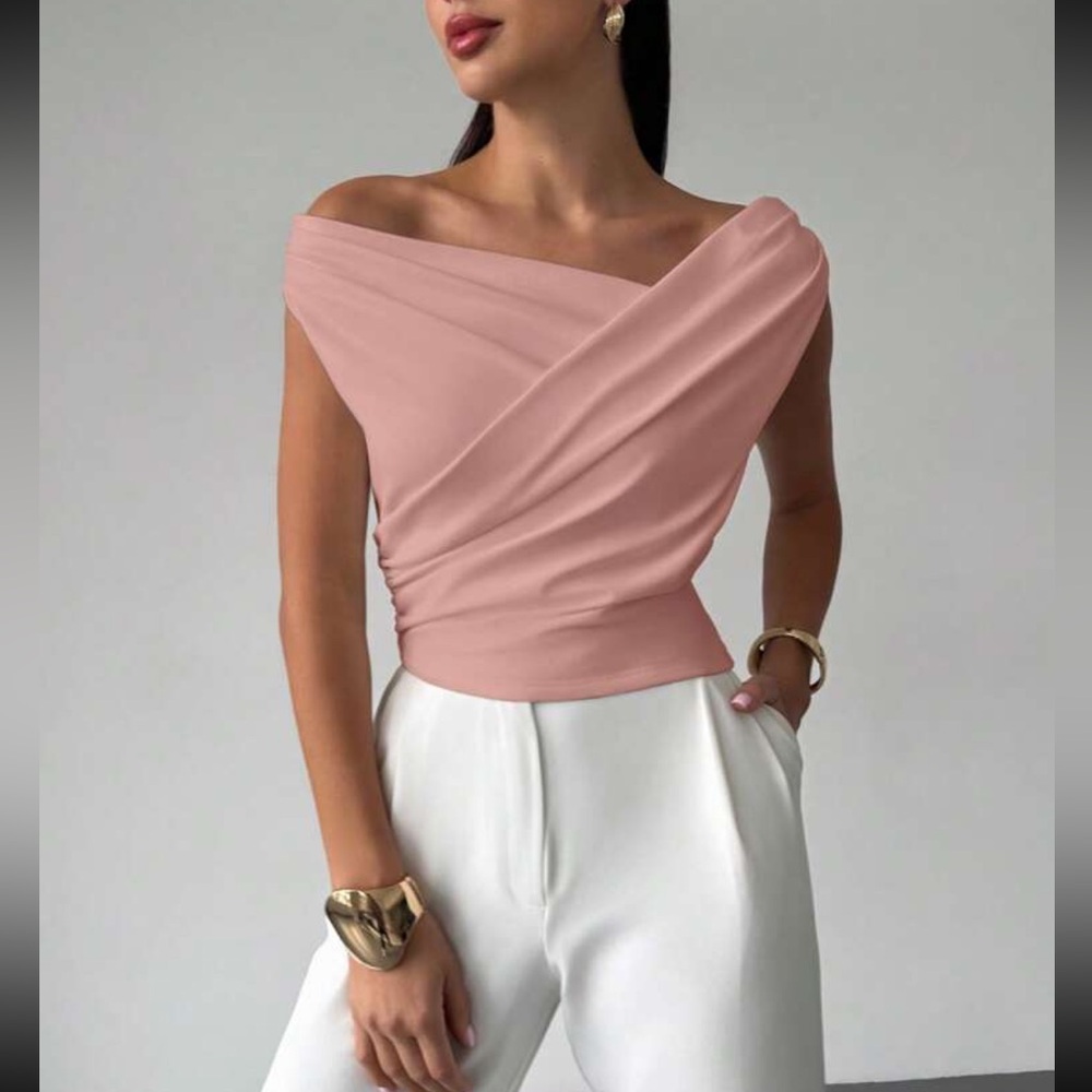 Elegant Pink Off-Shoulder Top